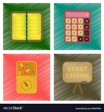 Assembly flat shading style icons office pins vector image