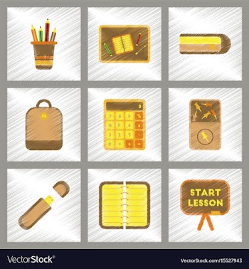 Assembly flat shading style icons office pins vector image