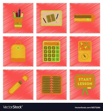 Assembly flat shading style icons office pins vector image