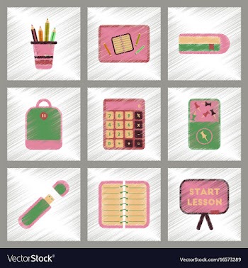 Assembly flat shading style icons office pins vector image