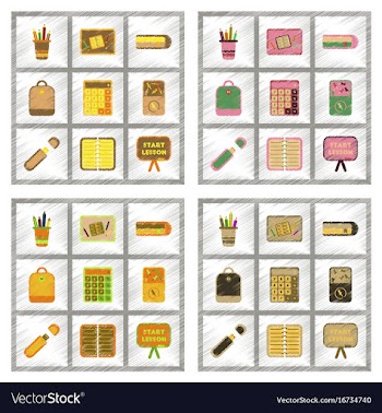 Assembly flat shading style icons office pins vector image