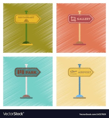 Assembly flat shading style icons park street vector image