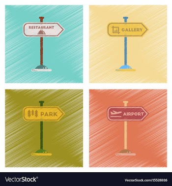 Assembly flat shading style icons park street vector image