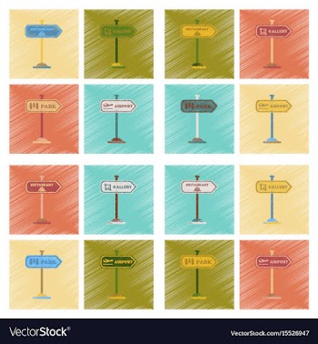 Assembly flat shading style icons park street vector image