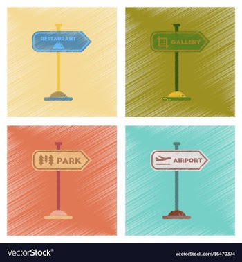 Assembly flat shading style icons park street vector image