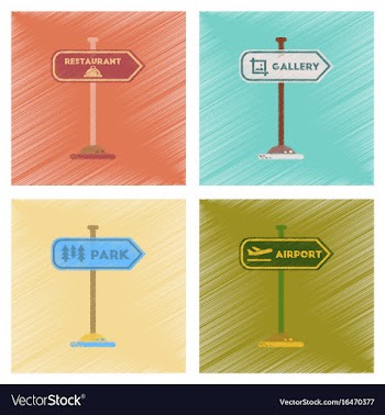 Assembly flat shading style icons park street vector image