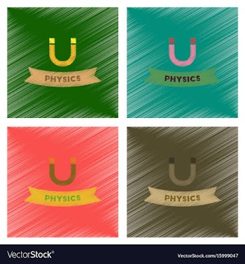 Assembly flat shading style icons physics lesson vector image