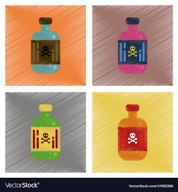 Assembly flat shading style icons potion in bottle vector image