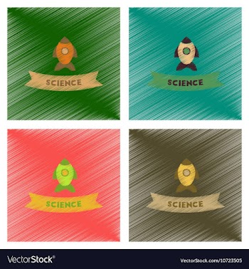 Assembly flat shading style icons rocket science vector image