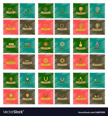 Assembly flat shading style icons rocket science vector image