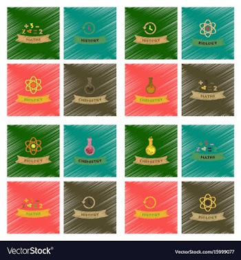 Assembly flat shading style icons school history vector image