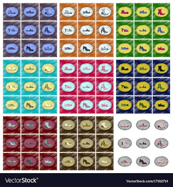Assembly flat shading style icons shoes vector image