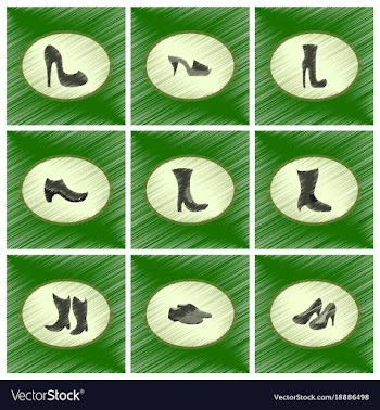 Assembly flat shading style icons shoes vector image