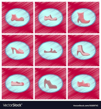 Assembly flat shading style icons shoes vector image