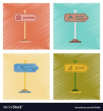 Assembly flat shading style icons sign aquatic vector image