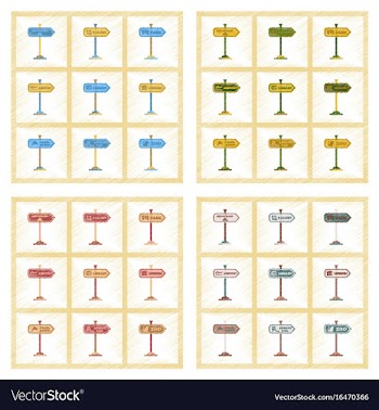 Assembly flat shading style icons sign aquatic vector image