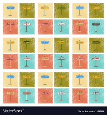 Assembly flat shading style icons sign aquatic zoo vector image