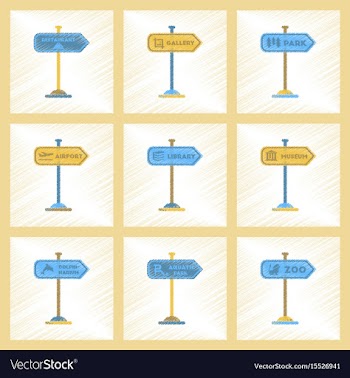 Assembly flat shading style icons sign aquatic zoo vector image