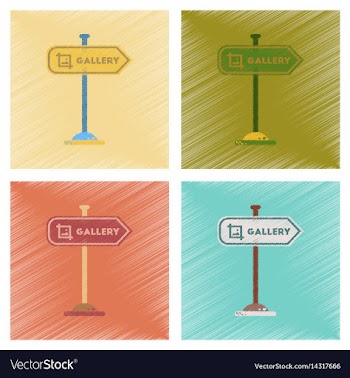 Assembly flat shading style icons sign gallery vector image