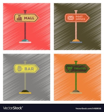 Assembly flat shading style icons sign of bar post vector image