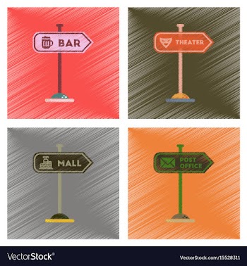 Assembly flat shading style icons sign of bar post vector image