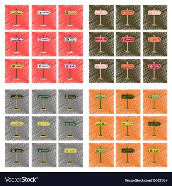 Assembly flat shading style icons sign of bar post vector image