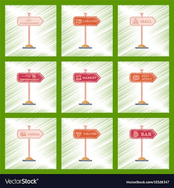Assembly flat shading style icons sign of bar post vector image