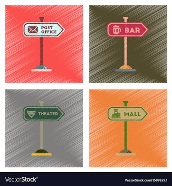 Assembly flat shading style icons sign of bar post vector image