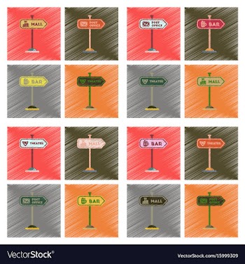 Assembly flat shading style icons sign of bar post vector image