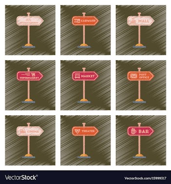 Assembly flat shading style icons sign of bar post vector image