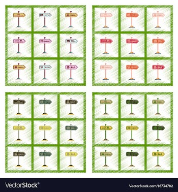 Assembly flat shading style icons sign of bar vector image