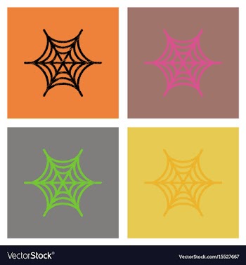 Assembly flat shading style icons spider web vector image