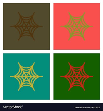 Assembly flat shading style icons spider web vector image