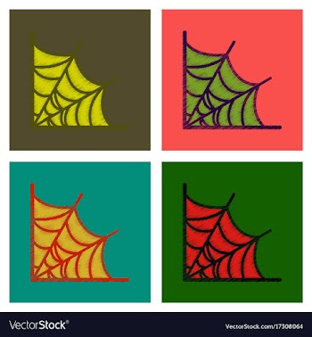 Assembly flat shading style icons spider web vector image