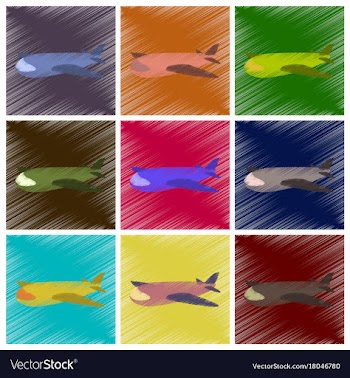 Assembly flat shading style icons toy airplane vector image