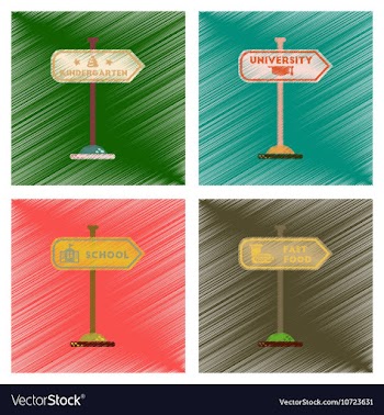 Assembly flat shading style icons University vector image