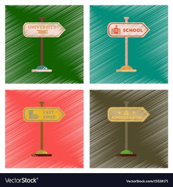 Assembly flat shading style icons university vector image