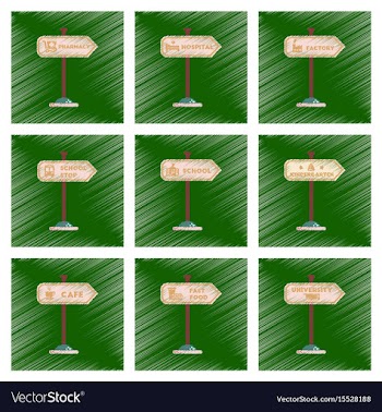 Assembly flat shading style icons university vector image