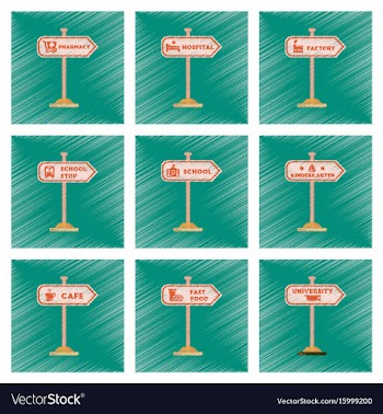 Assembly flat shading style icons university vector image