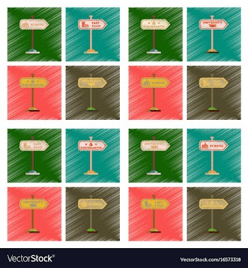 Assembly flat shading style icons university vector image