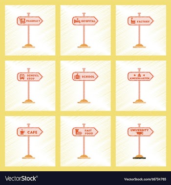 Assembly flat shading style icons university vector image