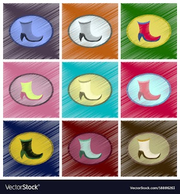 Assembly flat shading style icons women boot vector image