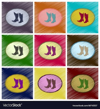 Assembly flat shading style icons women boots vector image