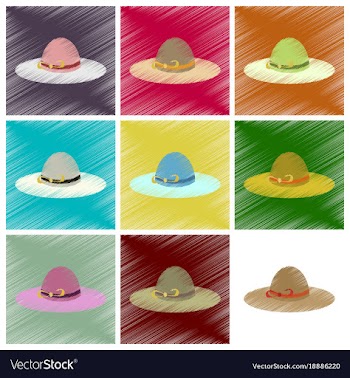 Assembly flat shading style icons women hat vector image