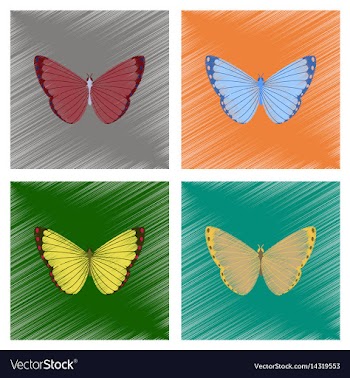 Assembly flat shading style insect vector image