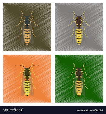 Assembly flat shading style insect vector image
