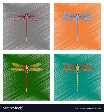 Assembly flat shading style insect vector image