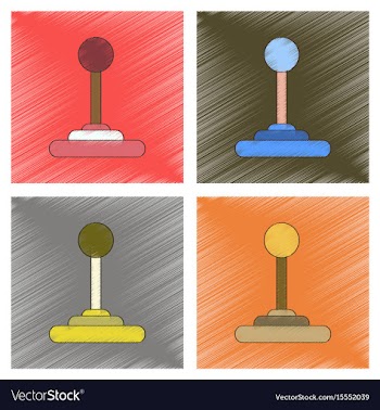 Assembly flat shading style joystick vector image