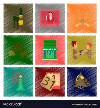 Assembly flat shading style new year celebration vector image