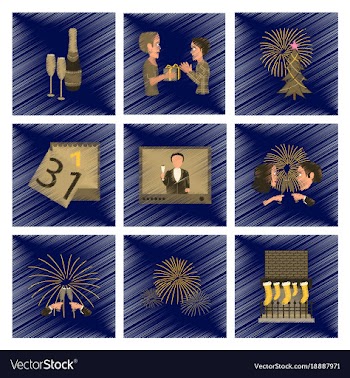 Assembly flat shading style new year celebration vector image